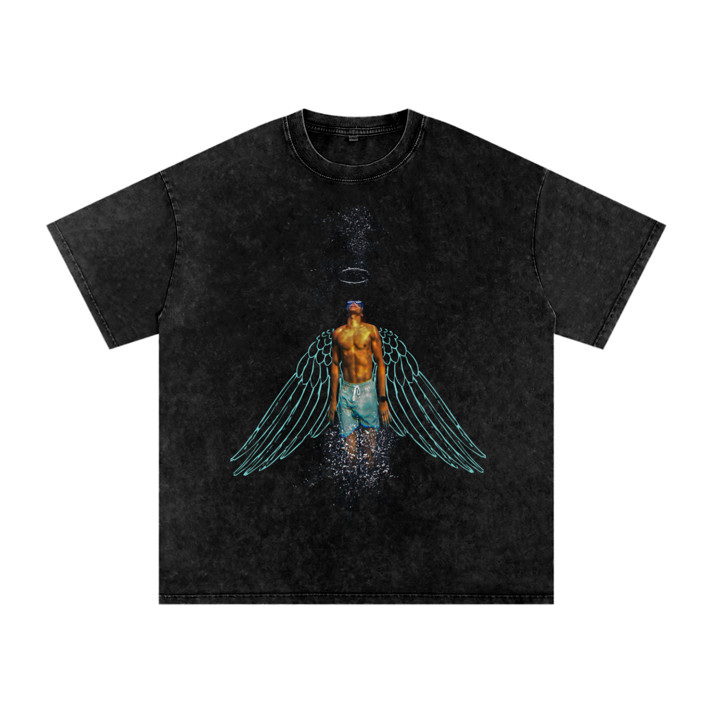 π Swimming With My Wings β Cyan Edition Art Shirt by UDO