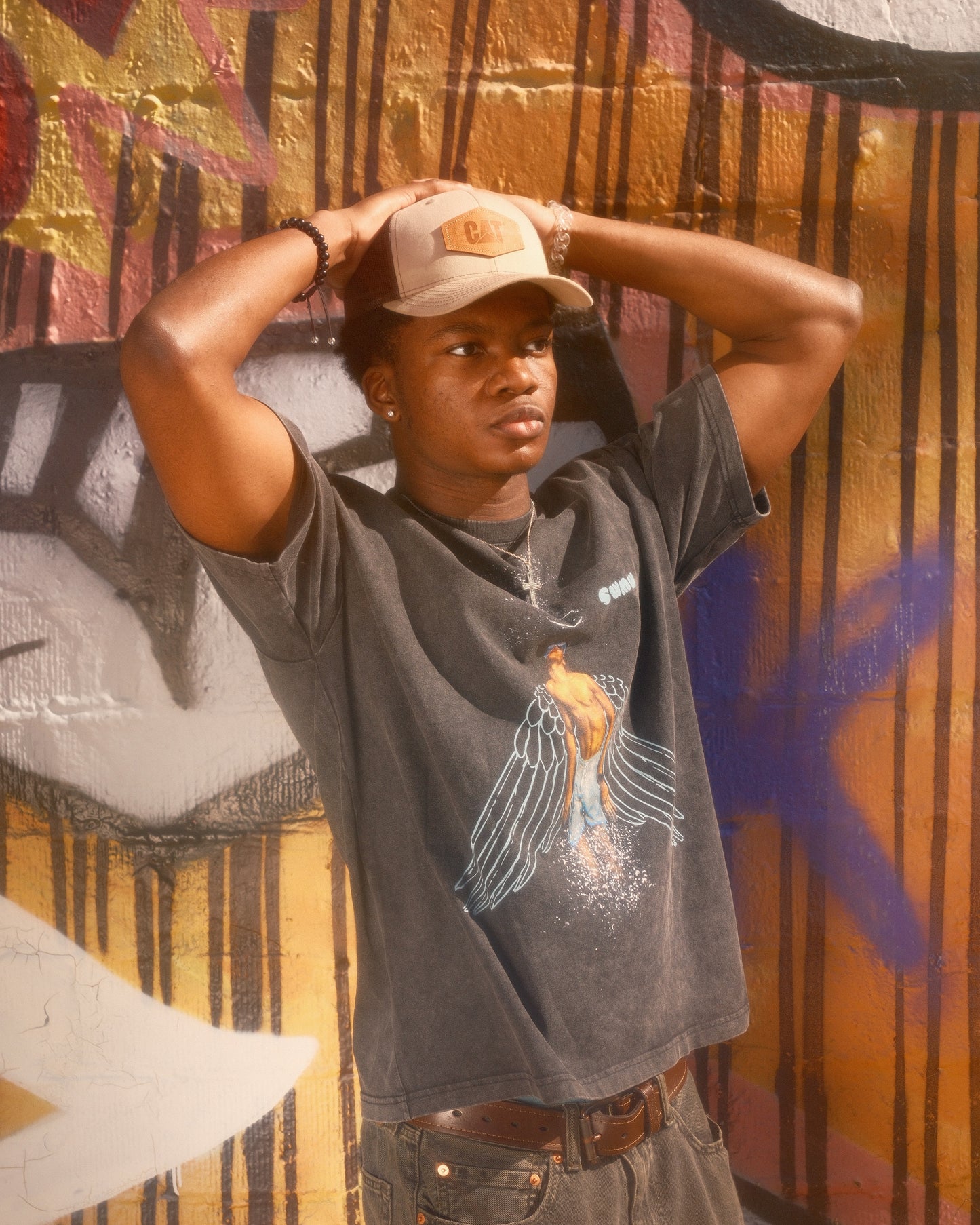🕊 Swimming With My Wings – Cyan Edition Art Shirt by UDO