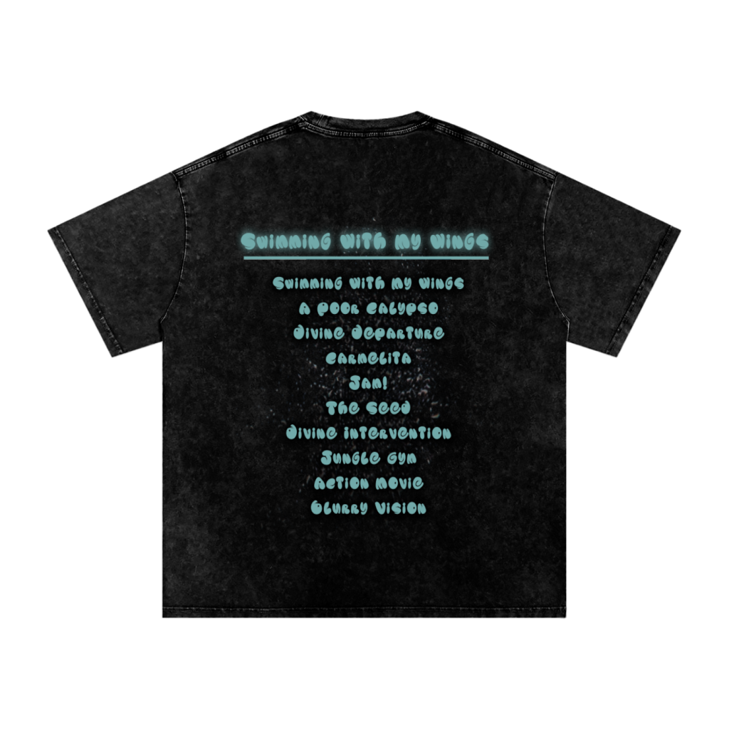 🕊 Swimming With My Wings – Cyan Edition Art Shirt by UDO