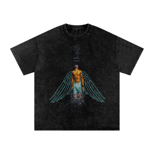 🕊 Swimming With My Wings – Cyan Edition Art Shirt by UDO